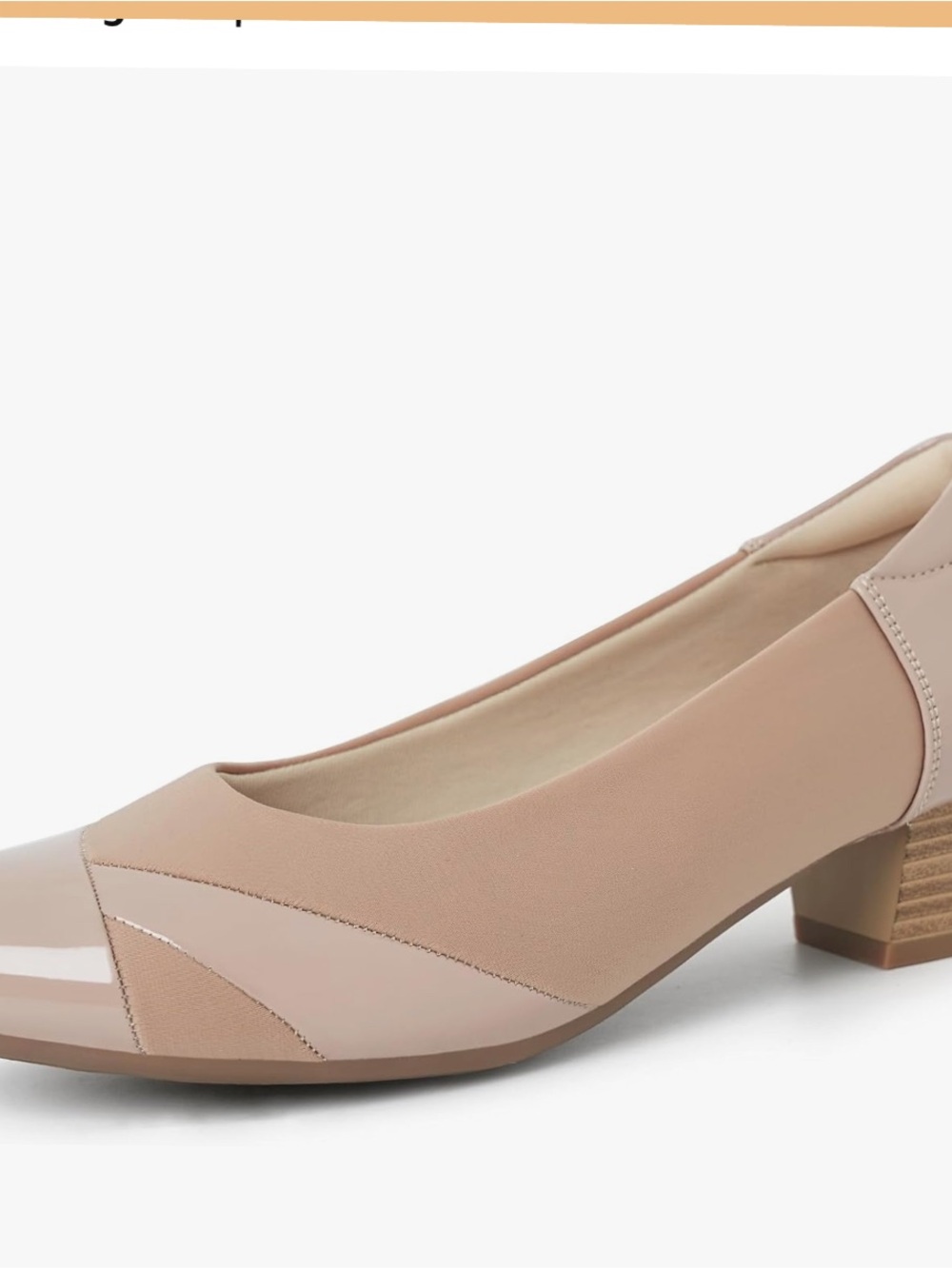 Women's Low Block Heel Pump in Blush Nude